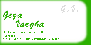 geza vargha business card
