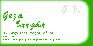 geza vargha business card
